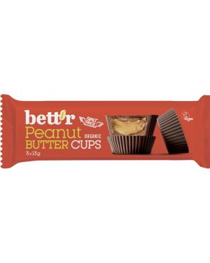 Pralinki wypełnione masłem orzechowym Bio – Bett’r Bio PEANUT CREAM CUPS BIO 3x13g – Wikk.me