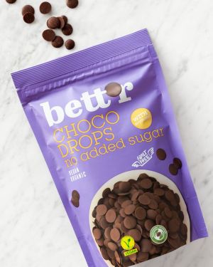 BIO wegańskie czekoladowe dropsy bez dodatku cukru 200 g