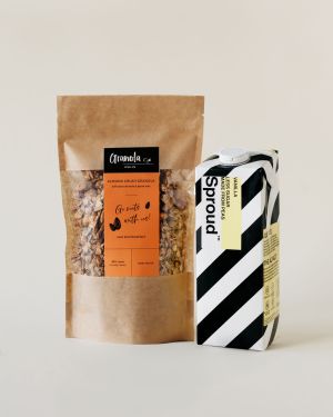 Zestaw Śniadaniowy: Sproud Vanilla + Almond Crush Granola