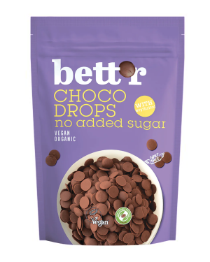 Bett’r Choco Drops 200 g – wegańskie czekoladowe dropsy bez dodatku cukru