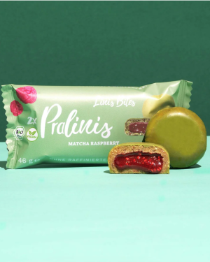 Bio Pralinki Matcha Raspberry – wegańskie pralinki z matcha i malinami BIO
