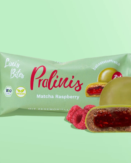 BIO pralinki matcha i malina wegańskie