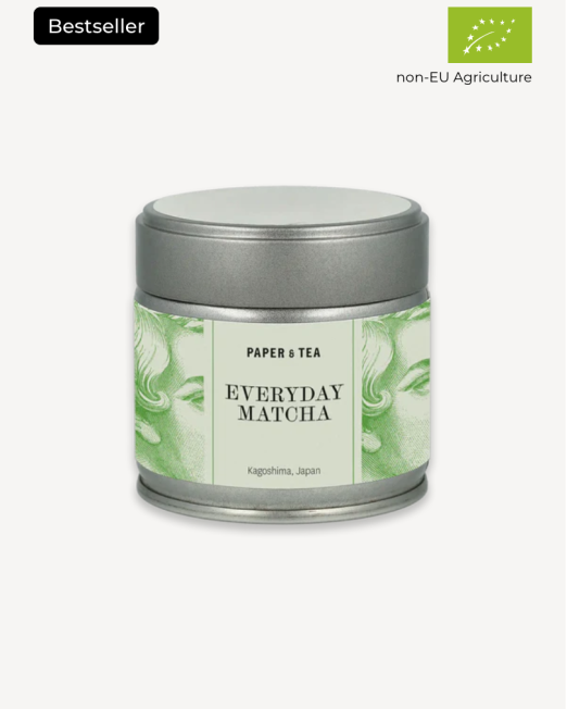 Everyday Matcha BIO Paper & Tea – organiczna matcha premium z Japonii, smak migdała i brzoskwini, kamienne młyny. Idealna do latte i granoli