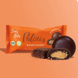 Pralinki brownie z kremem karmelowym i gorzką czekoladą BIO – wegańska czekoladowa przekąska.